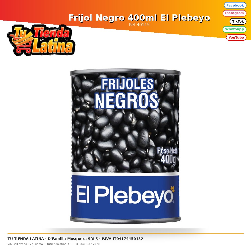 Fagiolo Nero 400ml El Plebeyo