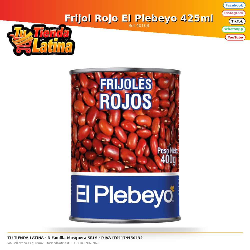 Fagiolo Rosso El Plebeyo 425ml