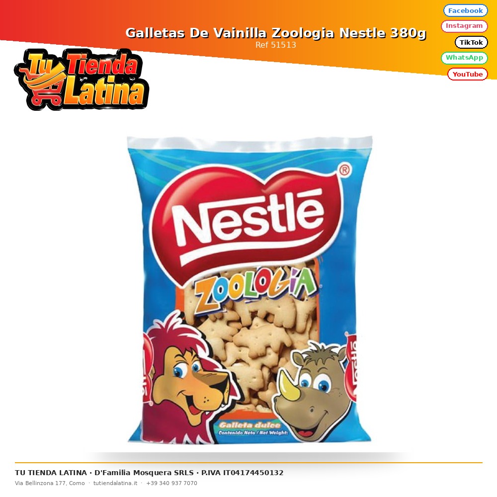 Galletas De Vainilla Zoologia Nestle 380g