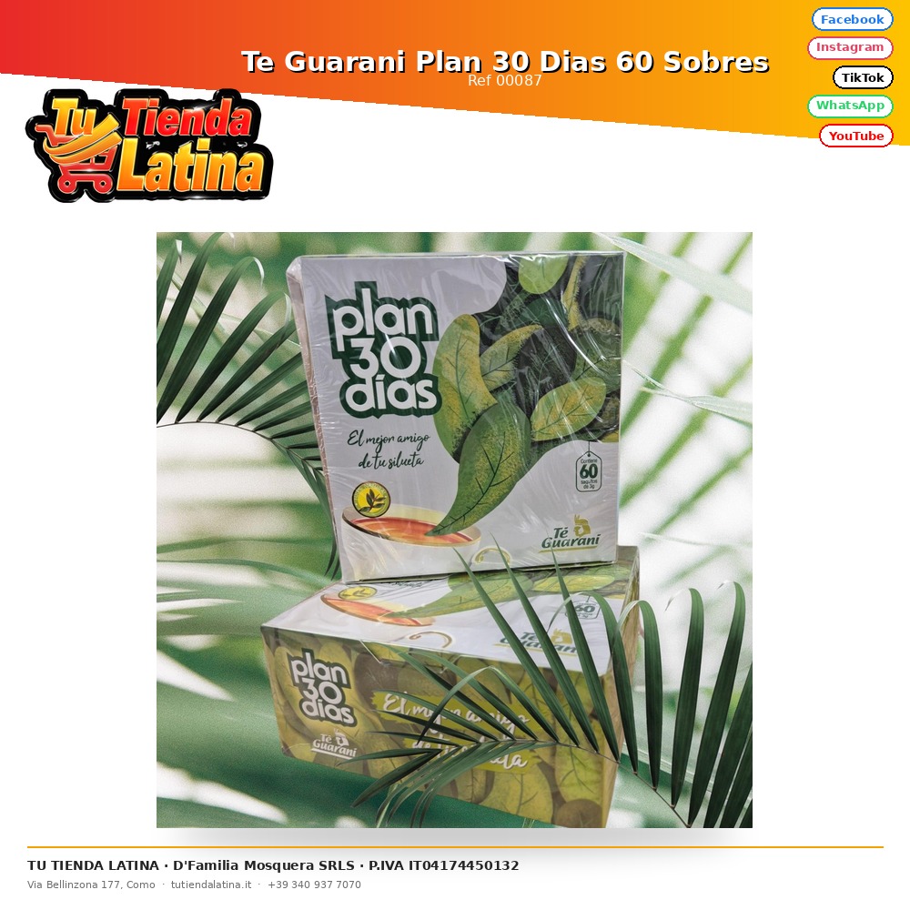 Guarani Tea Plan 30 Days 60 Envelopes