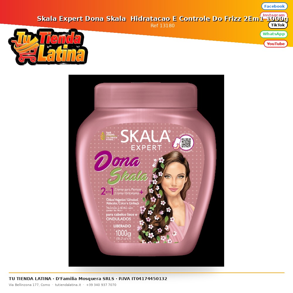 Skala Expert Dona Skala Hidratacao E Controle Do Frizz 2Em1 1000g