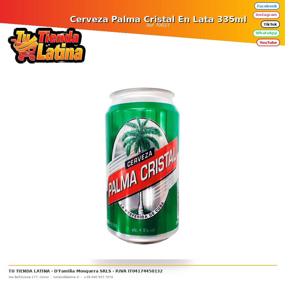 Cerveza Palma Cristal En Lata 335ml