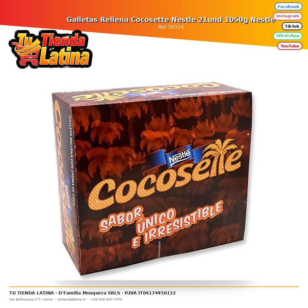 Biscotti ripieni Nestlé Cocosette 21 unità 1050g Nestlé