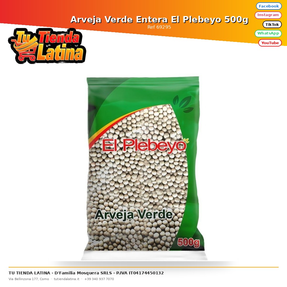 Arveja Verde Entera El Plebeyo 500g