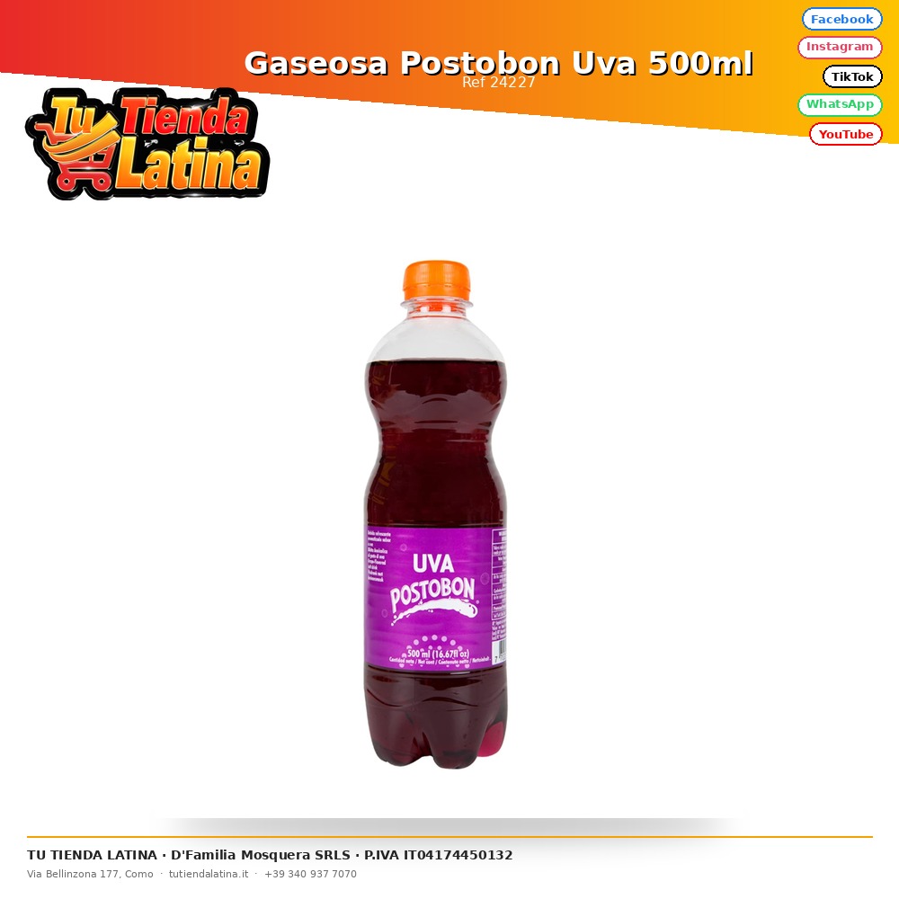 Postobon Grape Soda 500ml