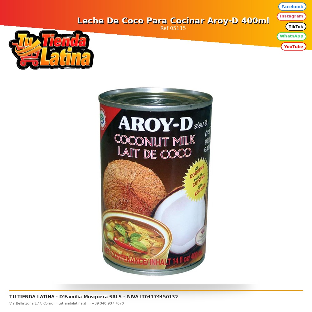 Coconut Milk for Cooking Aroy-D 400ml