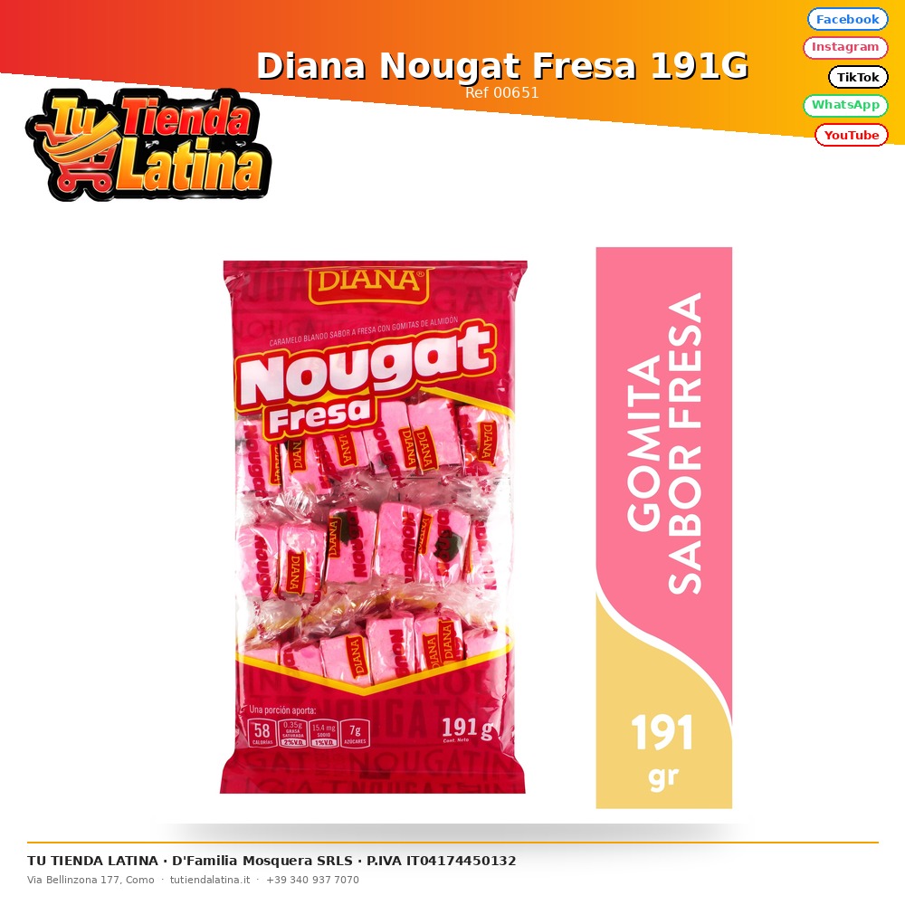 Diana Nougat Fresa 191g