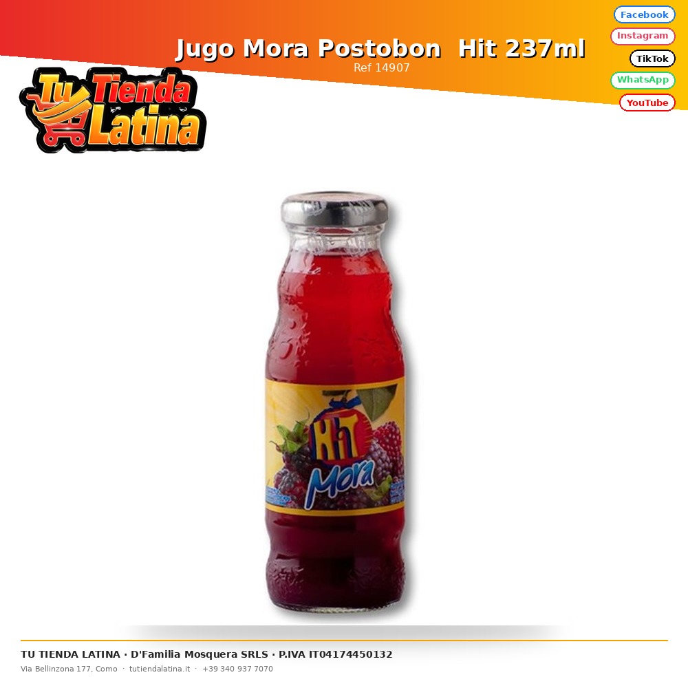 Jugo Mora Postobon Hit 237ml