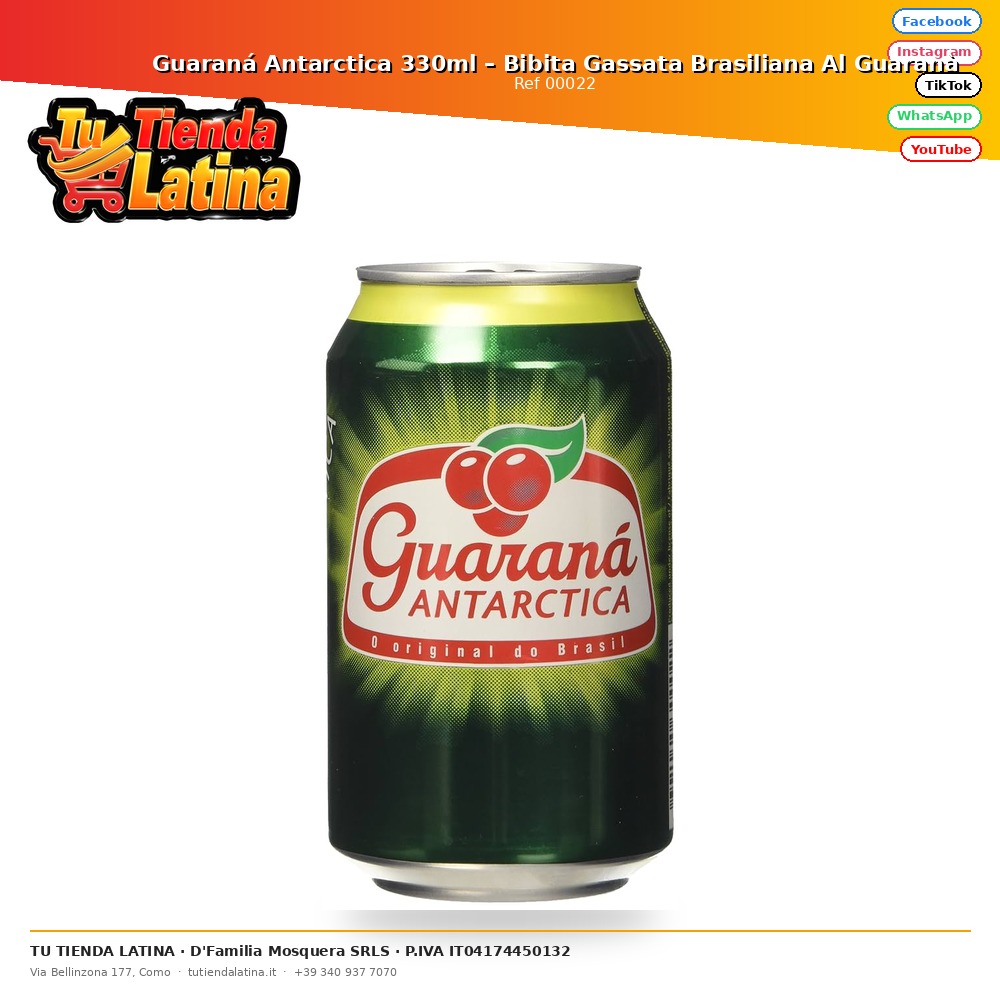 ​Guaraná Antartide 330ml – Bibita Gassata Brasiliana Al Guaranà