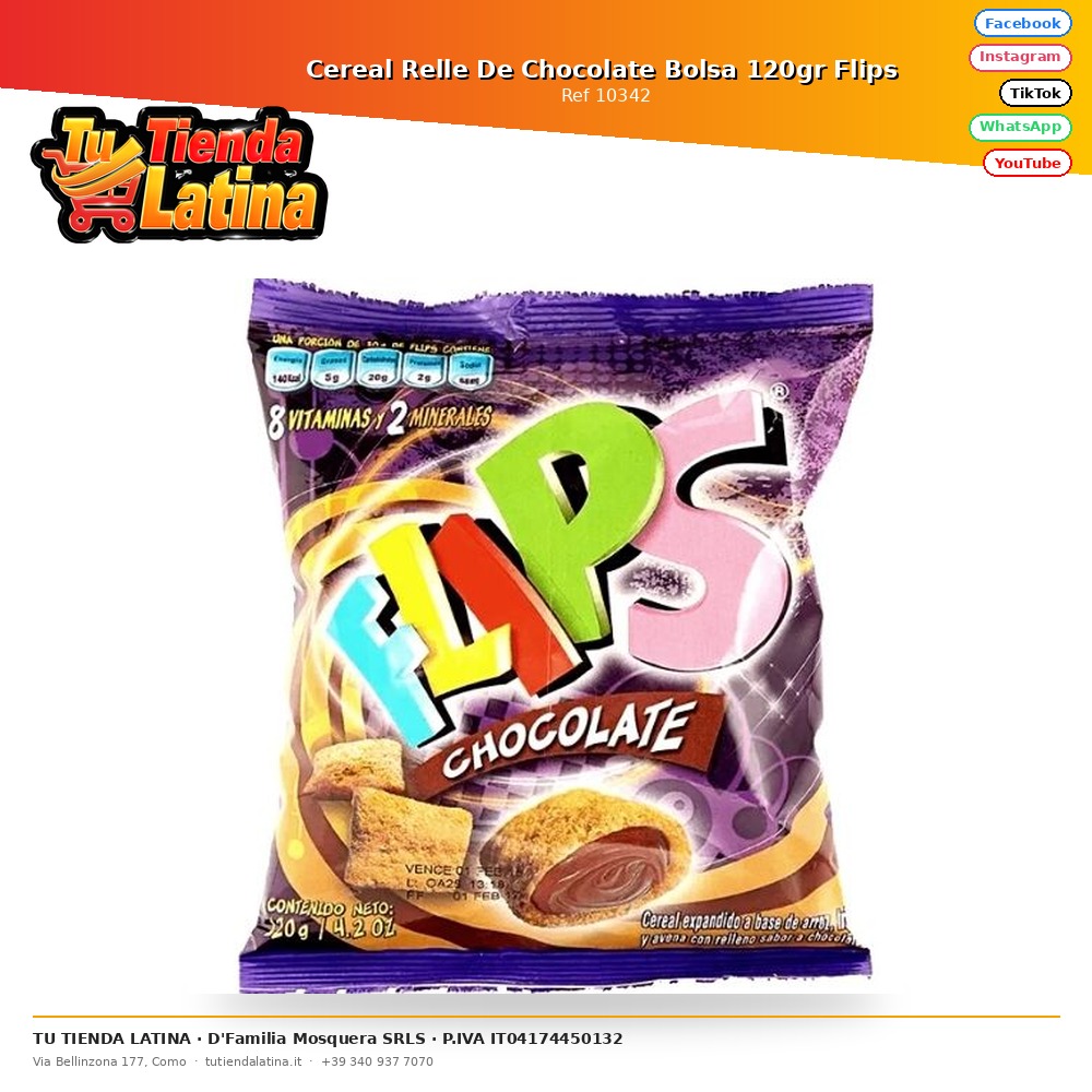 Cereal Relle De Chocolate Bolsa 120gr Flips 