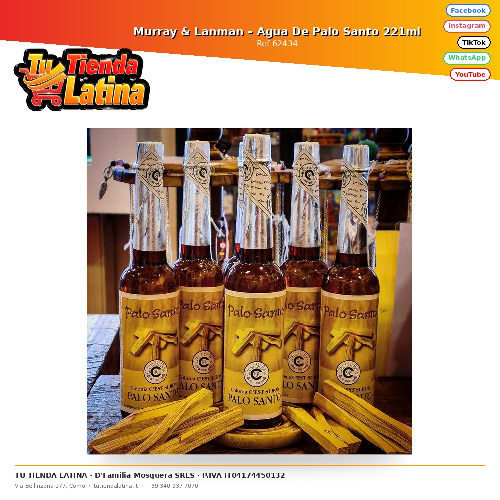 Murray & Lanman – Palo Santo Water 221ml