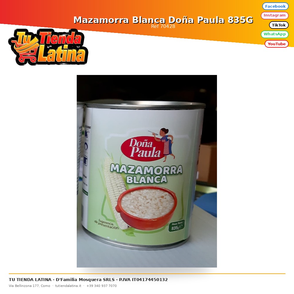 Mazamorra Blanca Doña Paula 835g