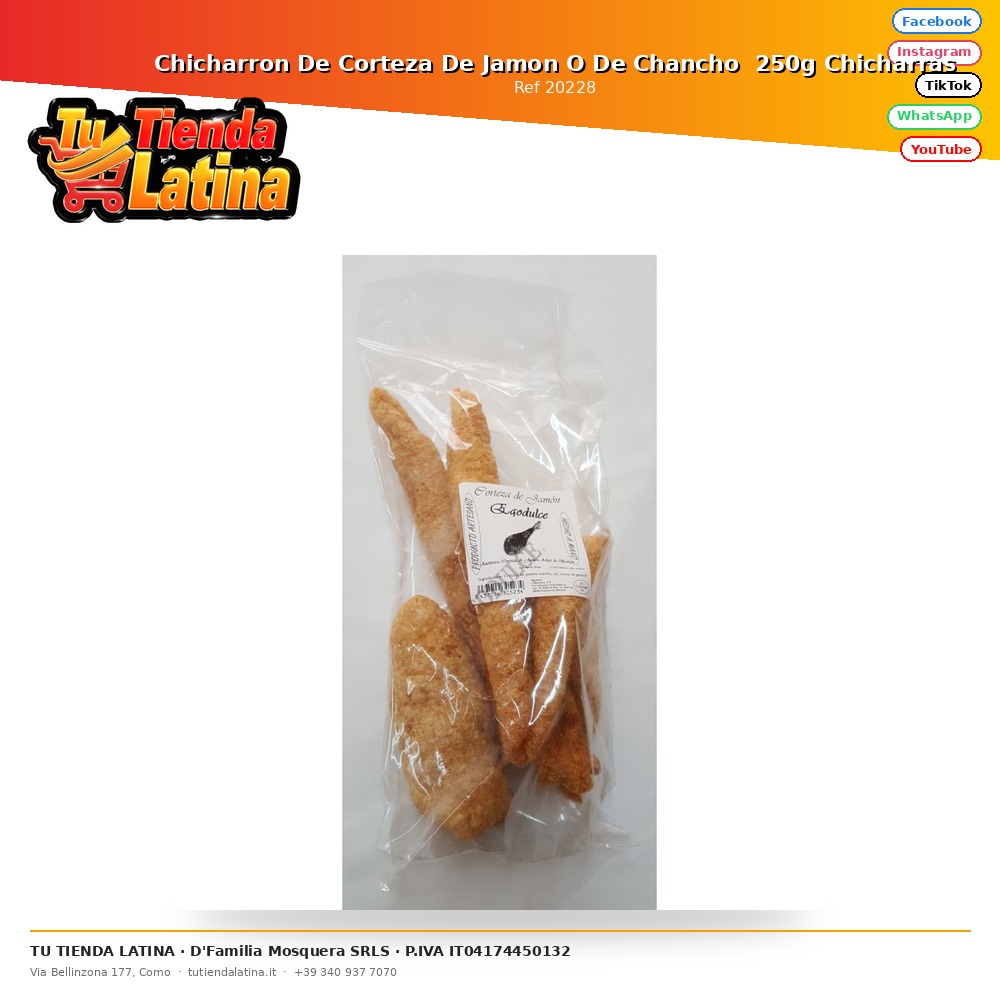 Chicharron Prosciutto O Cotenna Di Maiale 250g Chicharras
