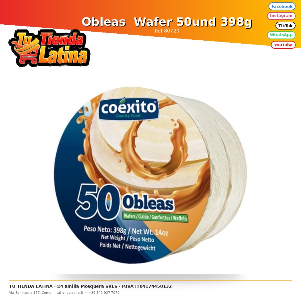 Obleas  Wafer 50und 398g