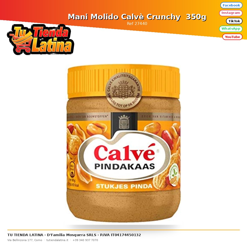 Calvè Arachidi Macinate Croccanti 350g
