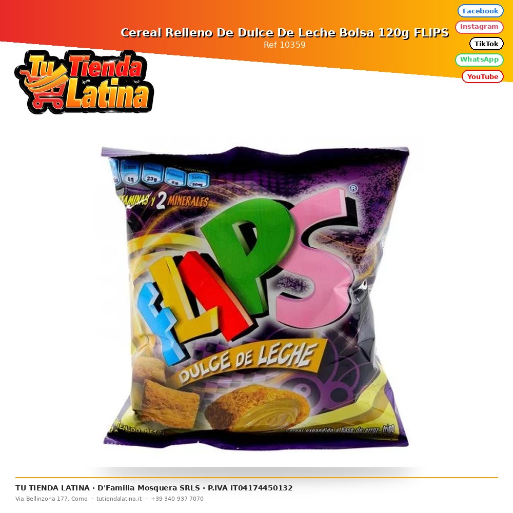 Busta FLIPS di cereali ripieni Dulce de Leche 120g