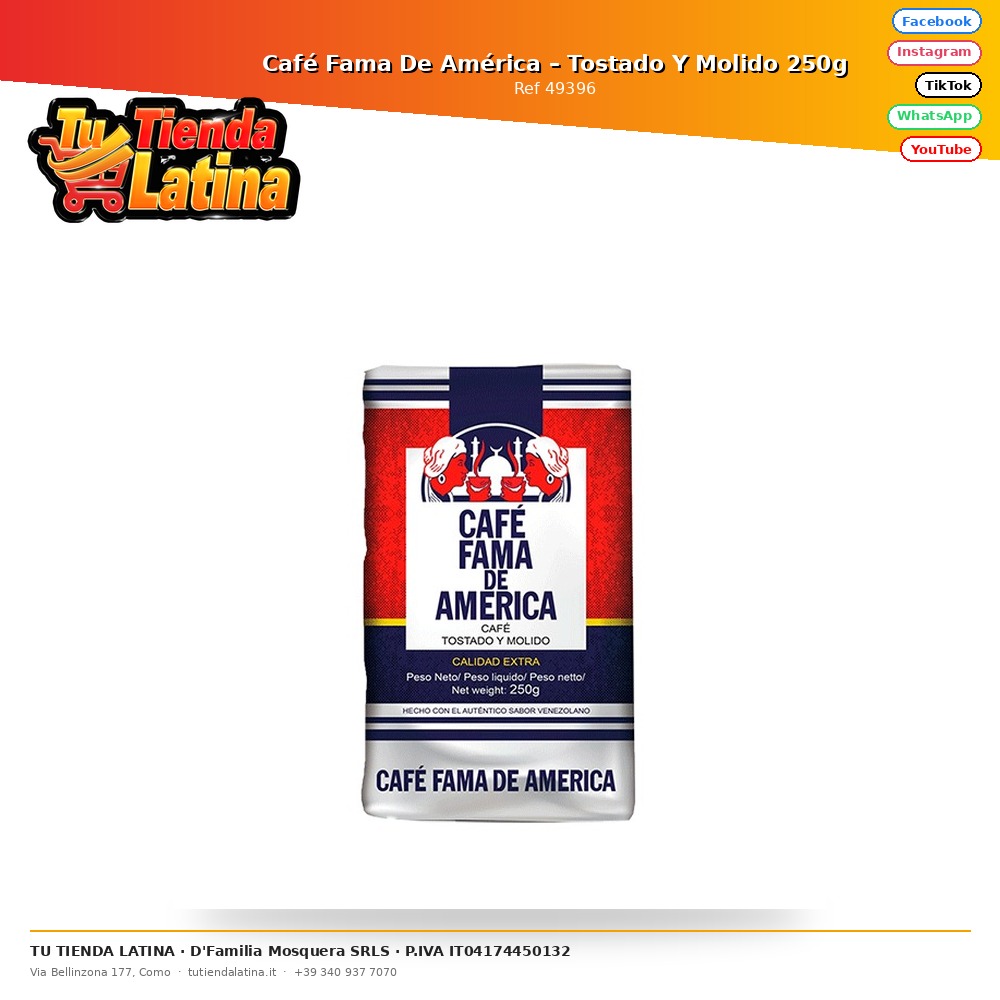 Fama De América Coffee – Roasted and Ground 250g