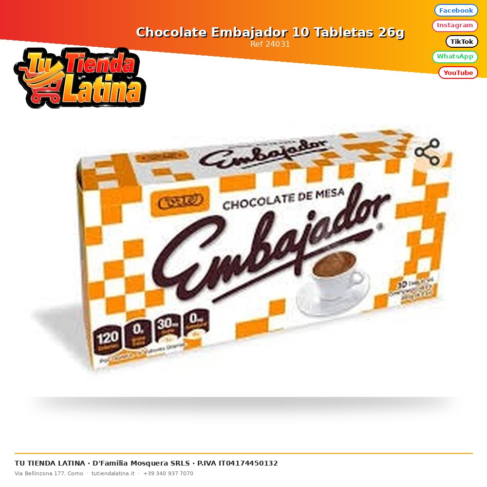 Ambassador Chocolate 10 Tablets 26g