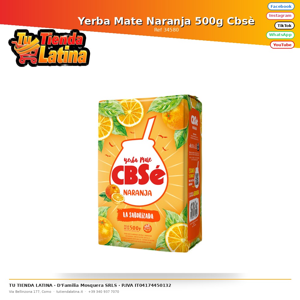 Yerba Mate Arancia 500g Cbsè