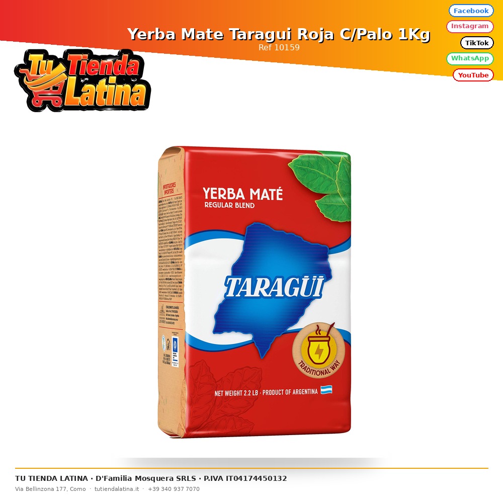 Yerba Mate Taragui Red C/Stick 1Kg
