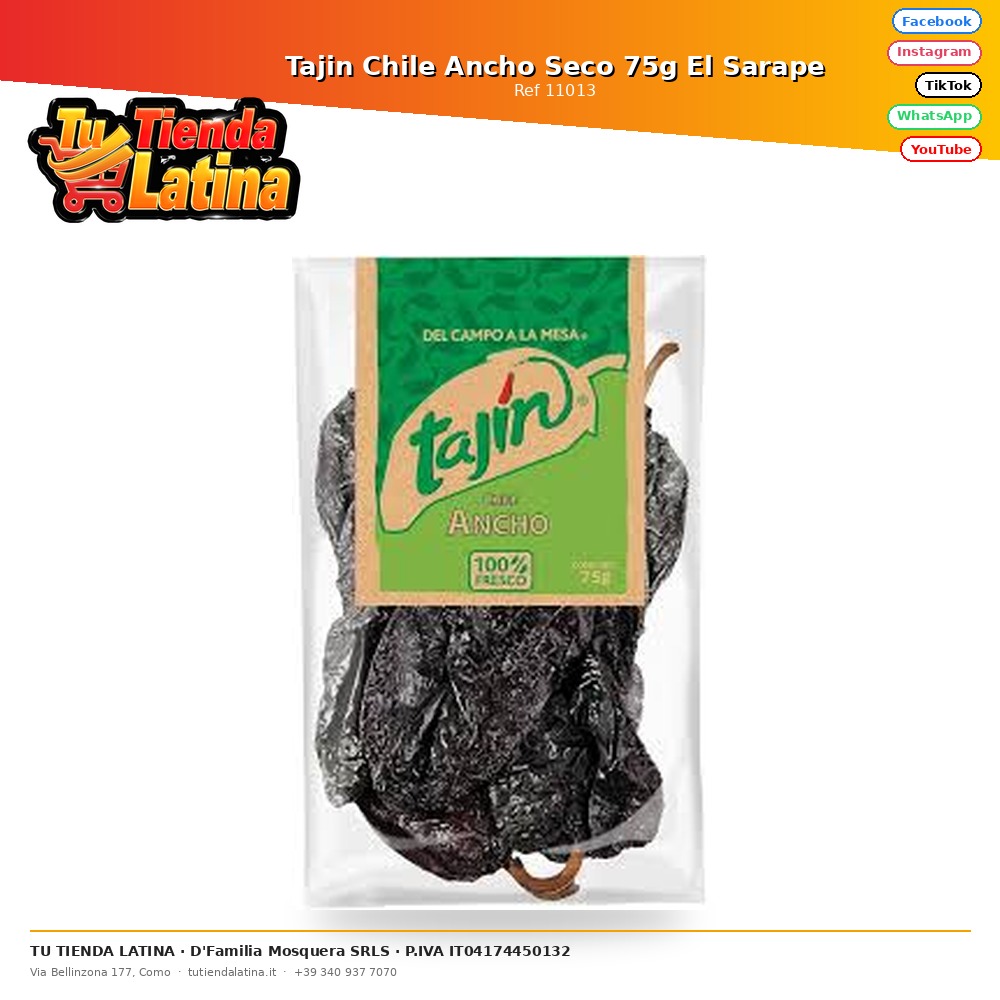 Tajin Chile Ancho Seco 75g El Sarape