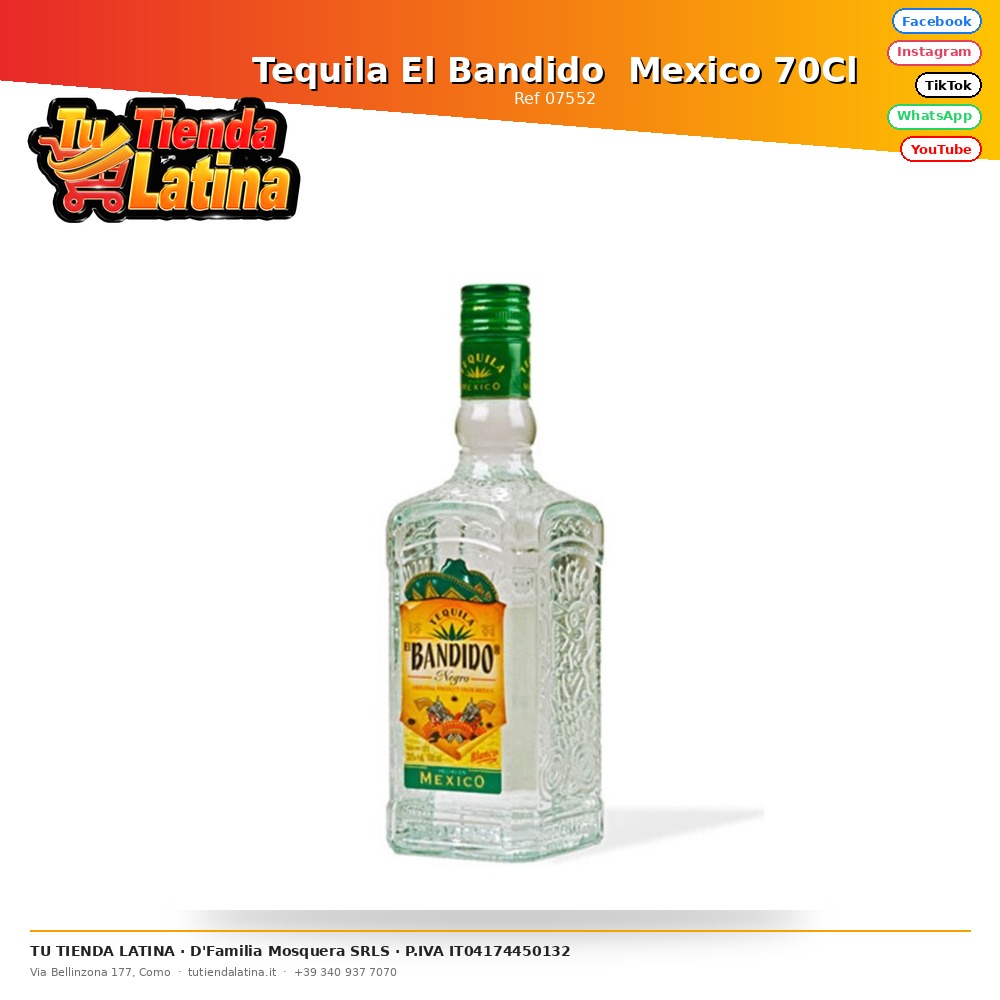Tequila El Bandido Mexico 70Cl