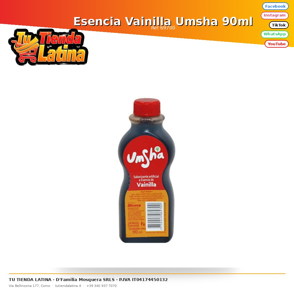 Esencia Vainilla Umsha 90ml