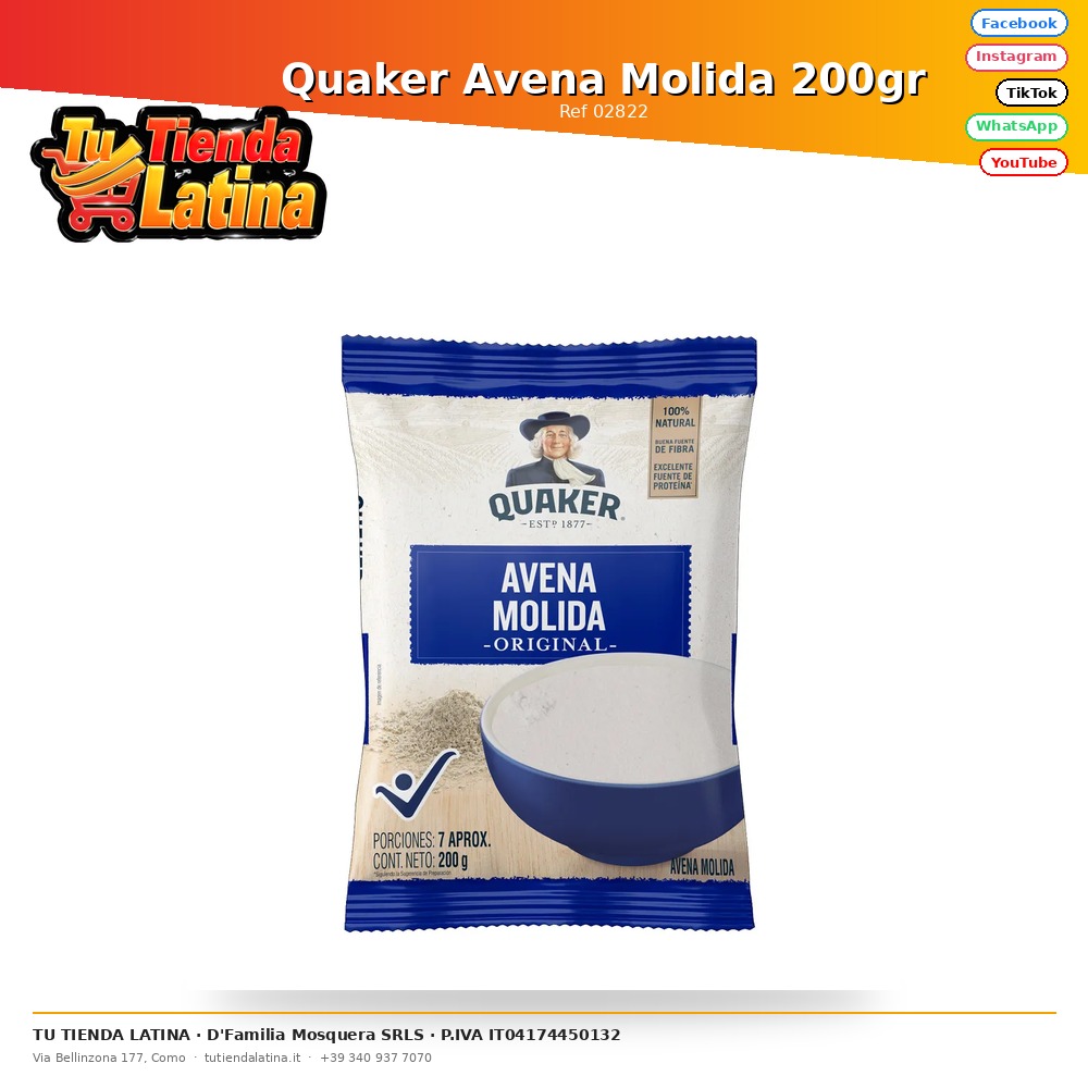 Quaker Ground Oats 200gr