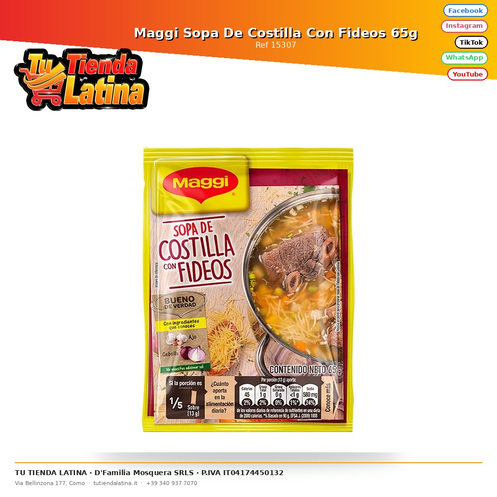 Maggi Zuppa Di Costolette Con Tagliatelle 65g