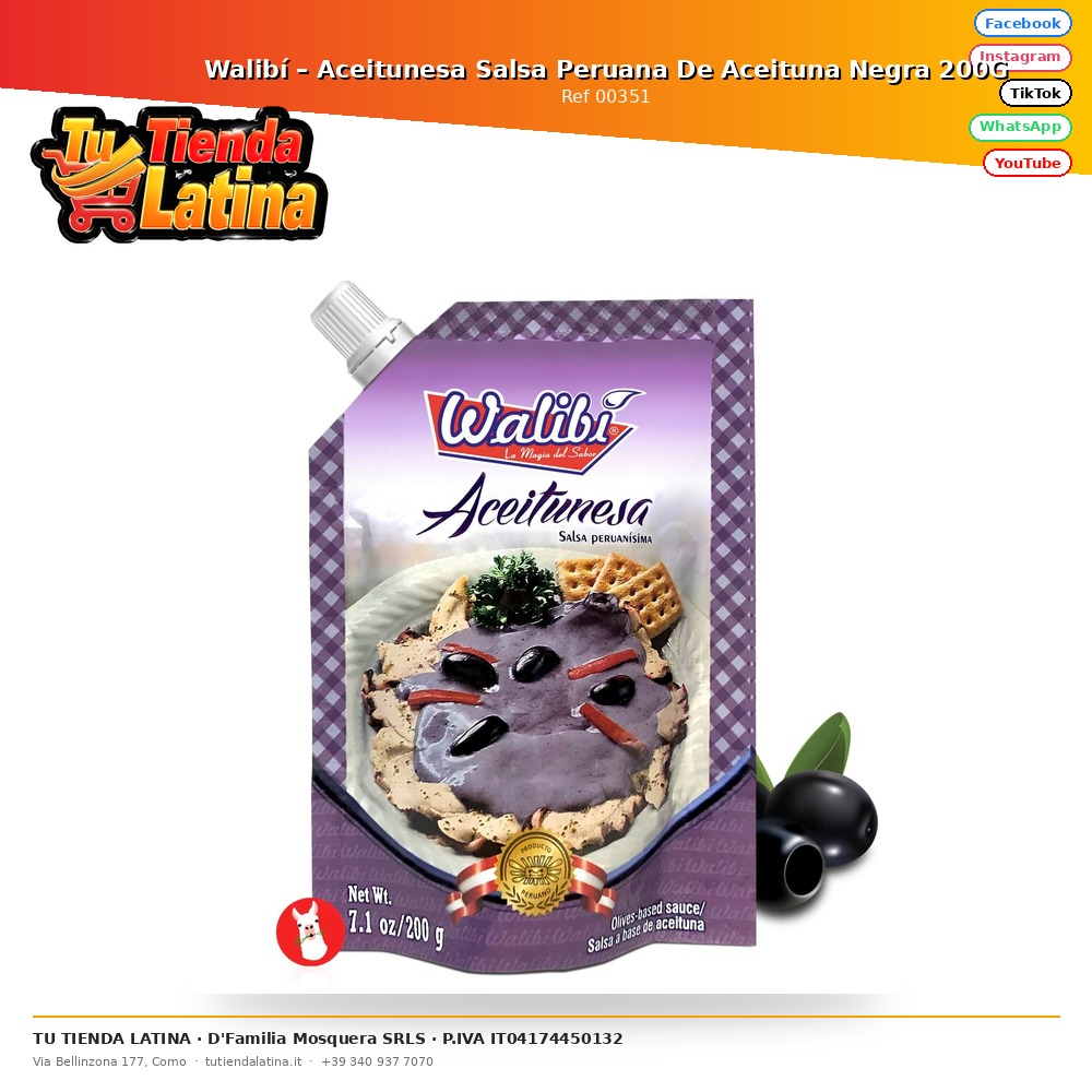Walibi – Aceitunesa Salsa di Olive Nere Peruviane 200G