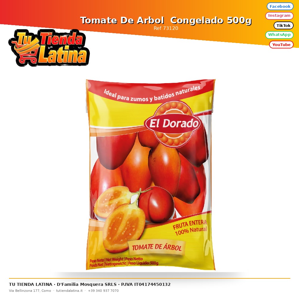 Tomate De Arbol  Congelado 500g