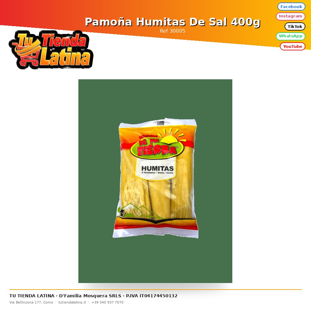 Pamoña Humitas De Sal 400g
