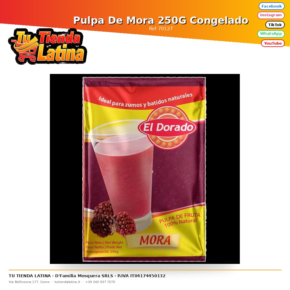 Frozen Blackberry Pulp 250G