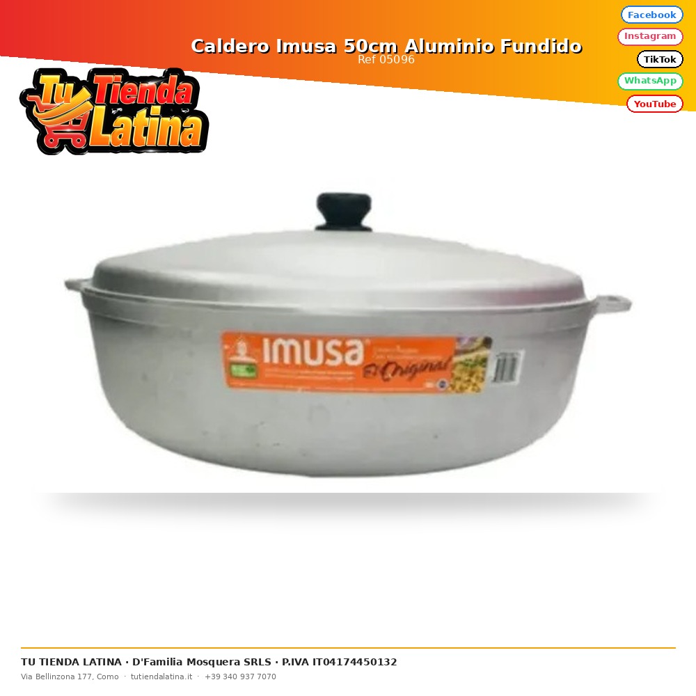 Calderone Imusa in alluminio pressofuso da 50 cm
