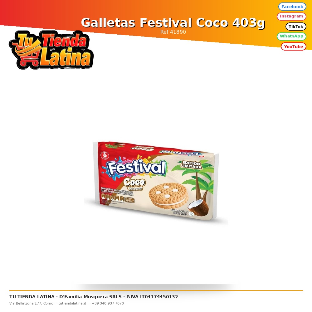 Coconut Festival Cookies 403g