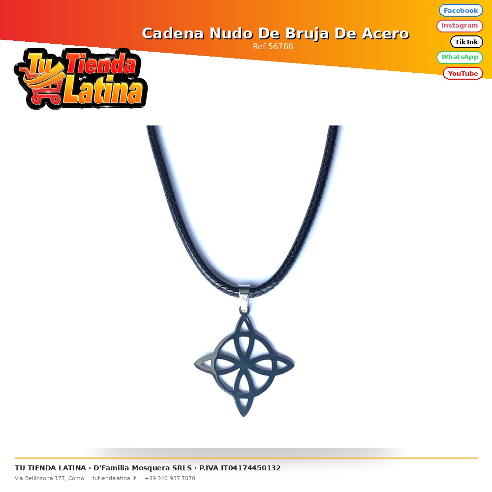 Catena in acciaio con nodo della strega