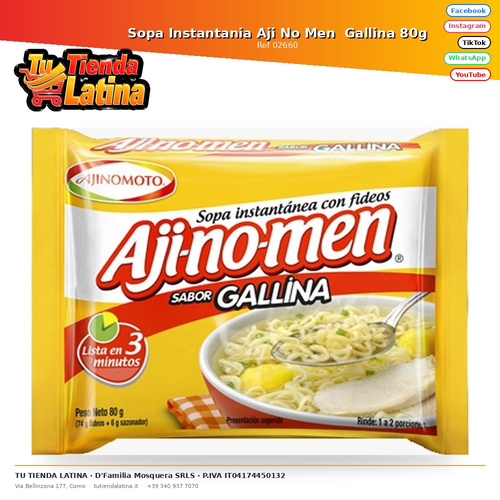 Instantania Aji No Men Zuppa Gallina 80g