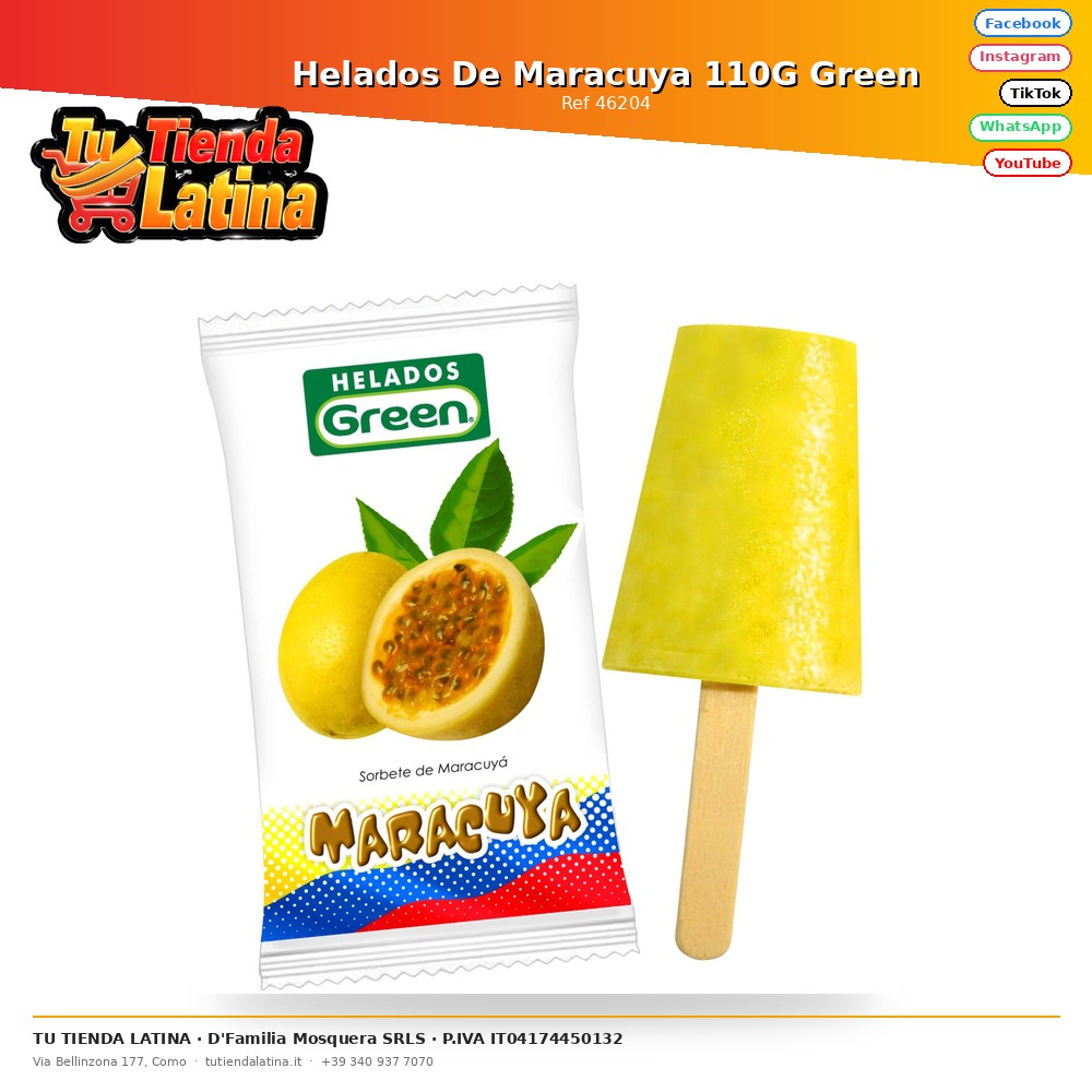 Passion Fruit Ice Cream 110G Green