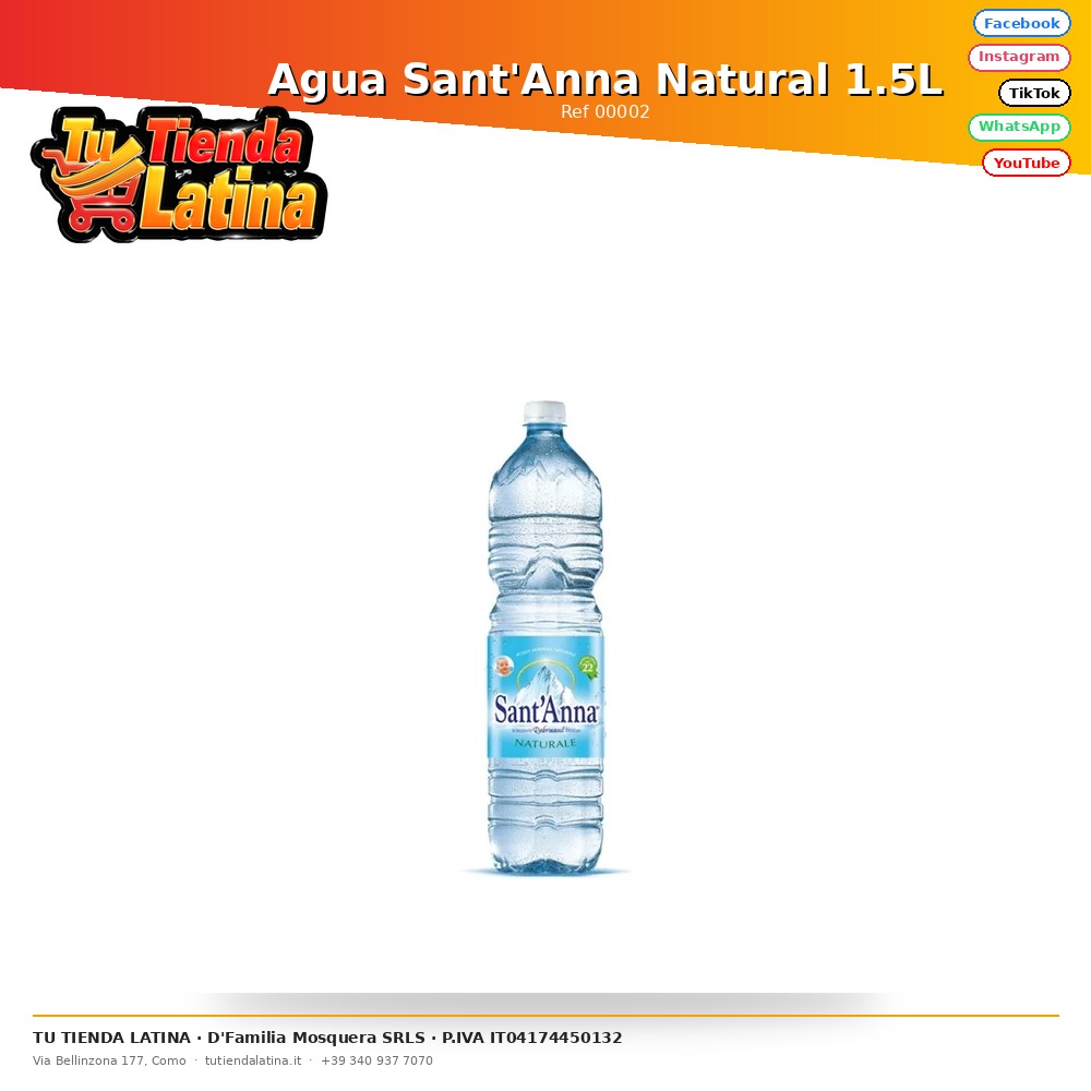 Agua Sant'Anna Natural 1.5L