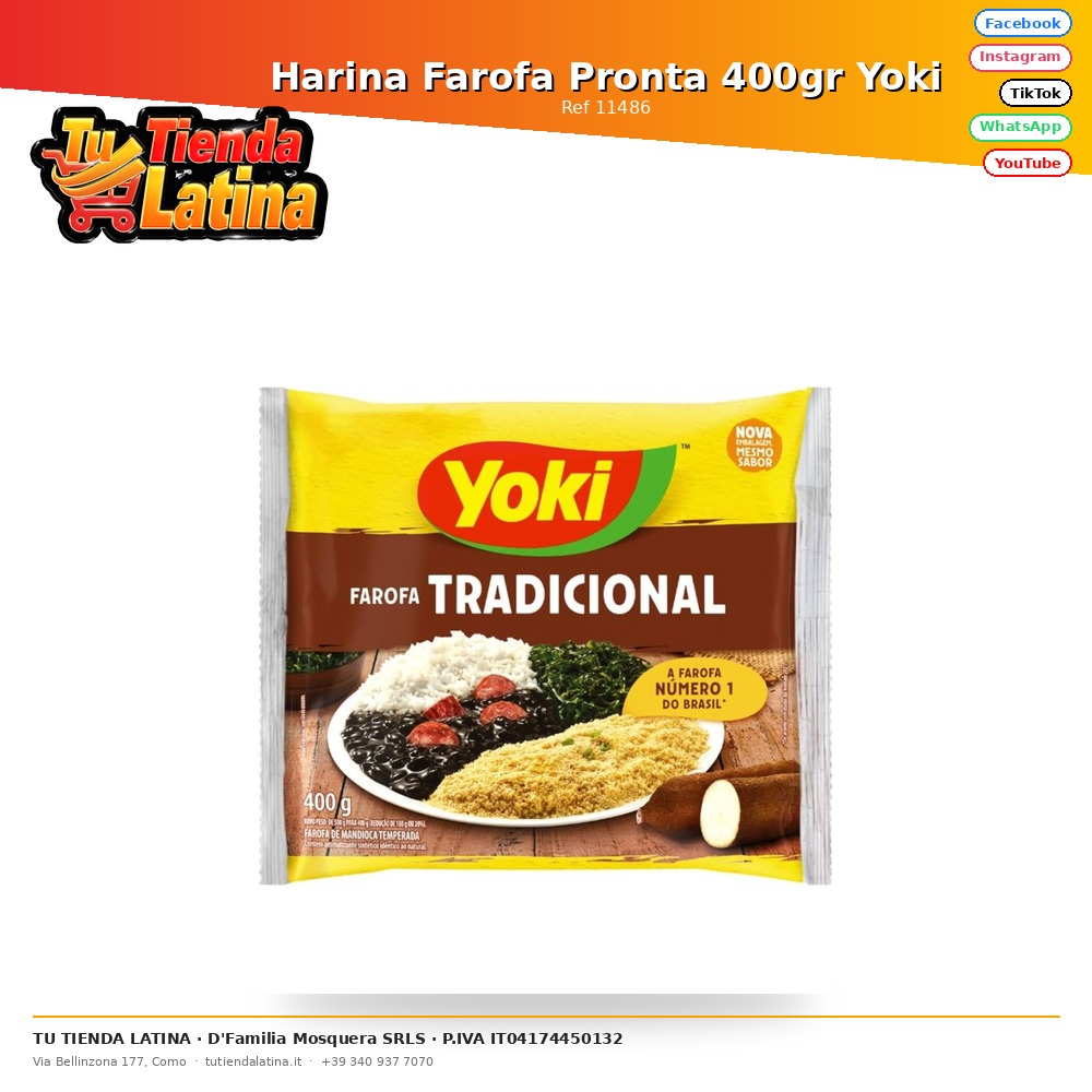 Farofa Farina Pronta 400gr Yoki