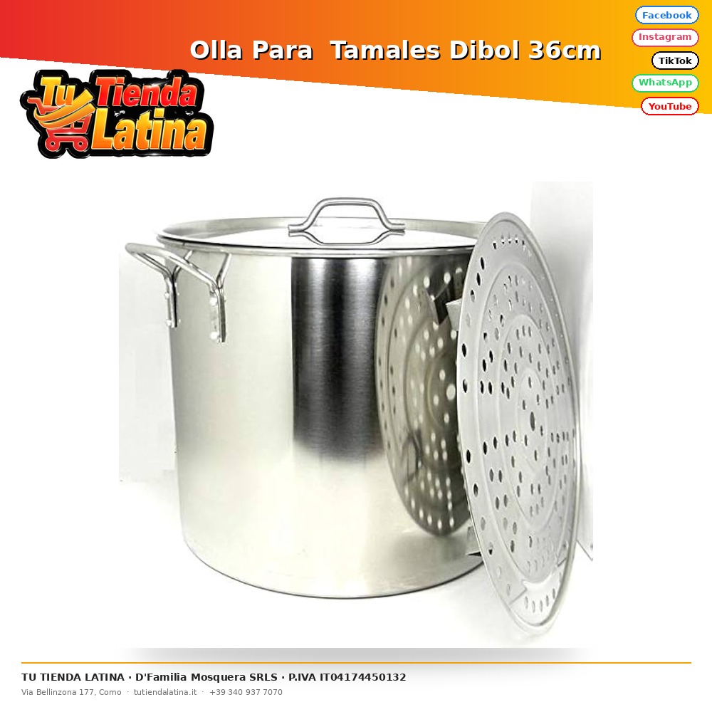 Olla Para Tamales Dibol 36cm