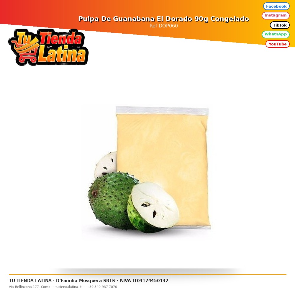 Polpa di soursop El Dorado 90g congelata