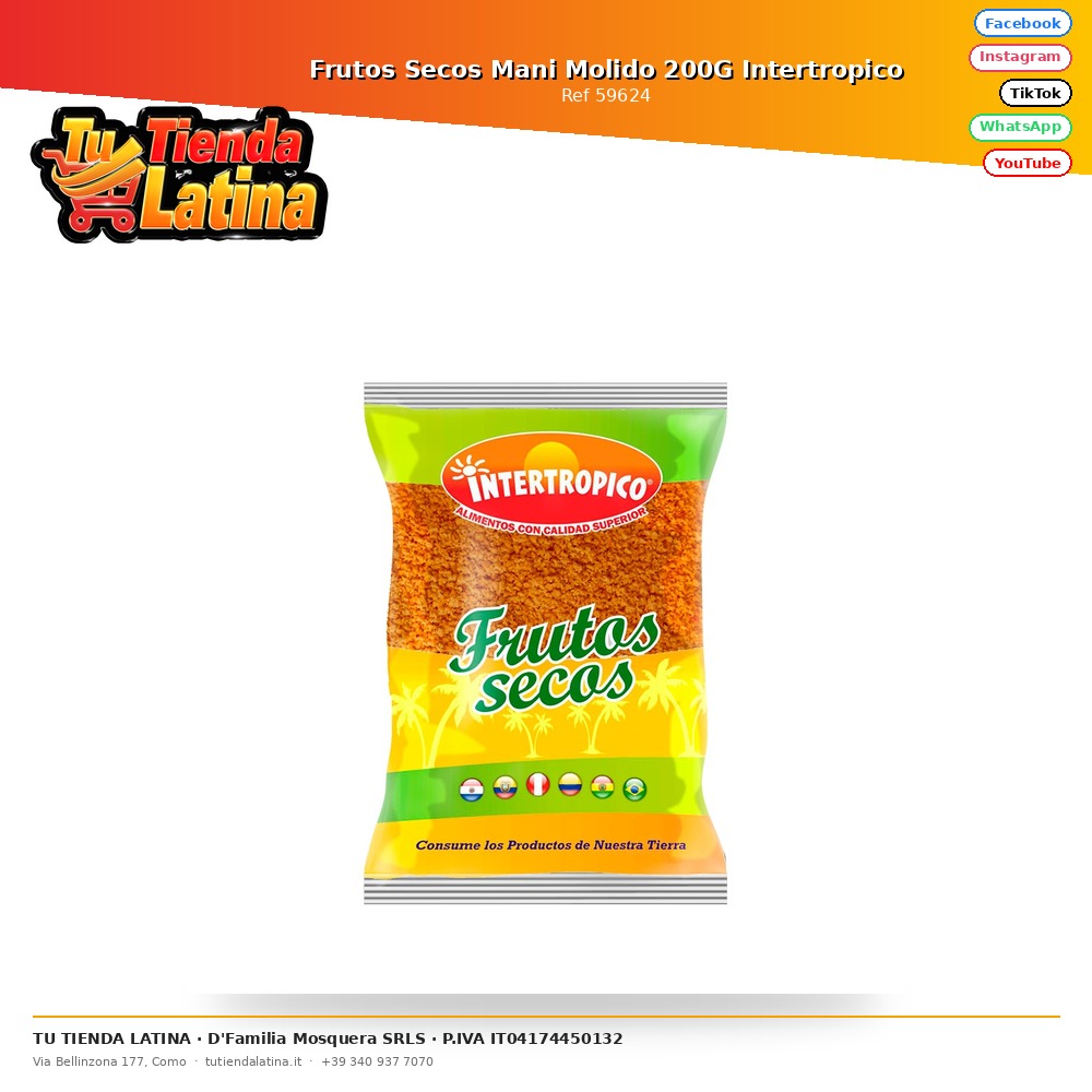Frutos Secos Mani Molido 200g Intertropico