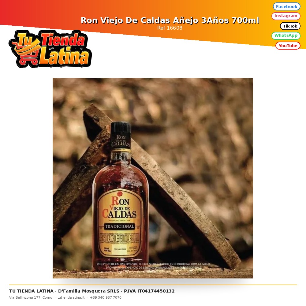 Caldas Old Rum invecchiato 3 anni 700ml