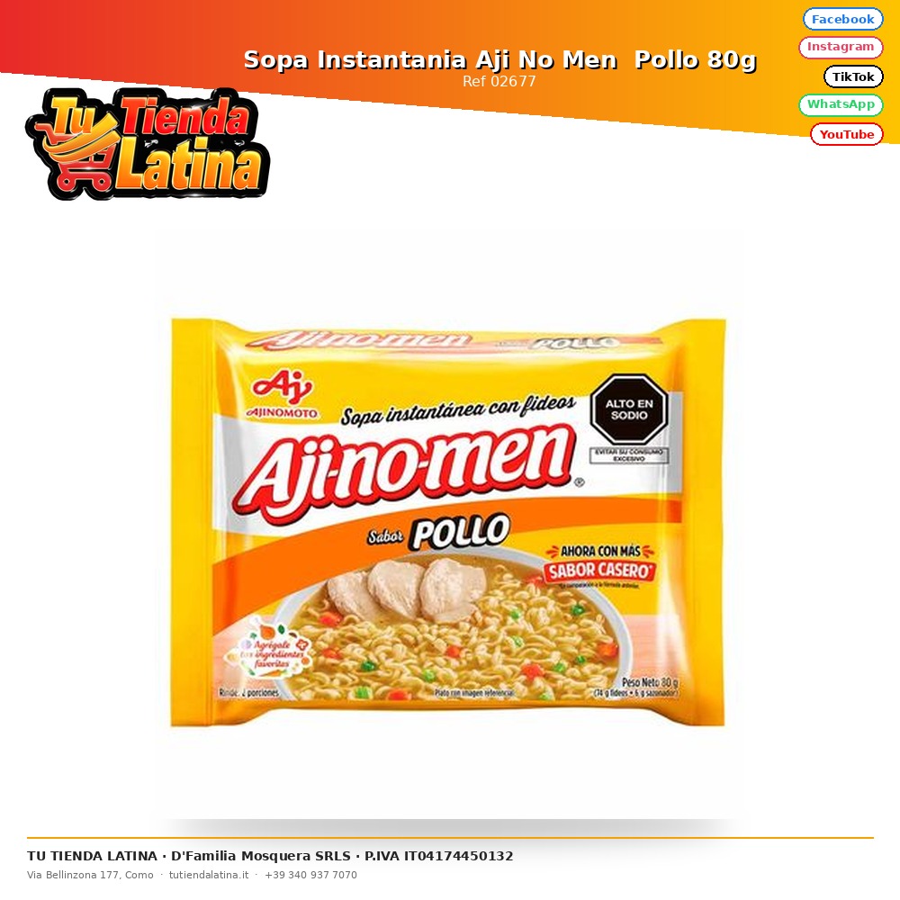 Instantania Aji No Men Zuppa di Pollo 80g