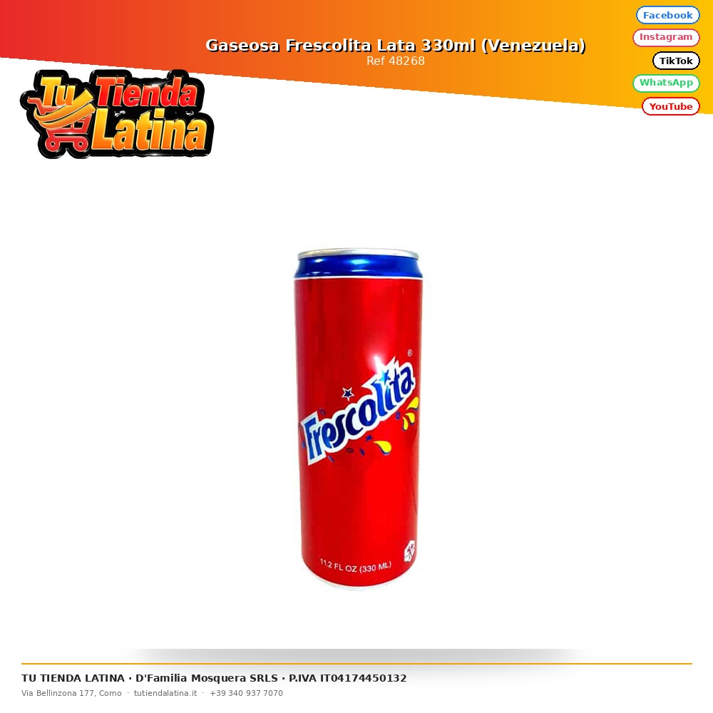 Gaseosa Frescolita Lata 330ml (Venezuela)