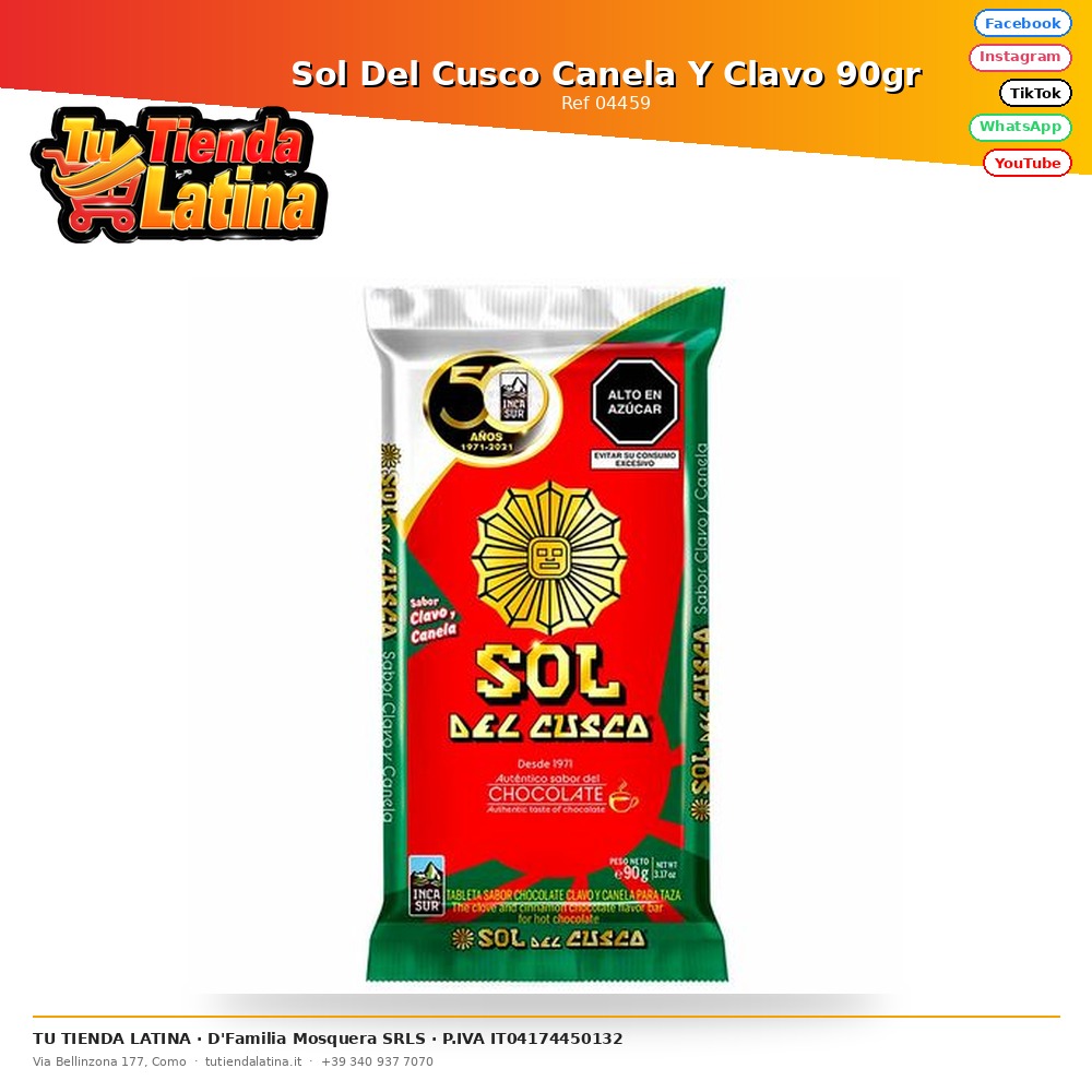 Sol Del Cusco Canela Y Clavo 90gr