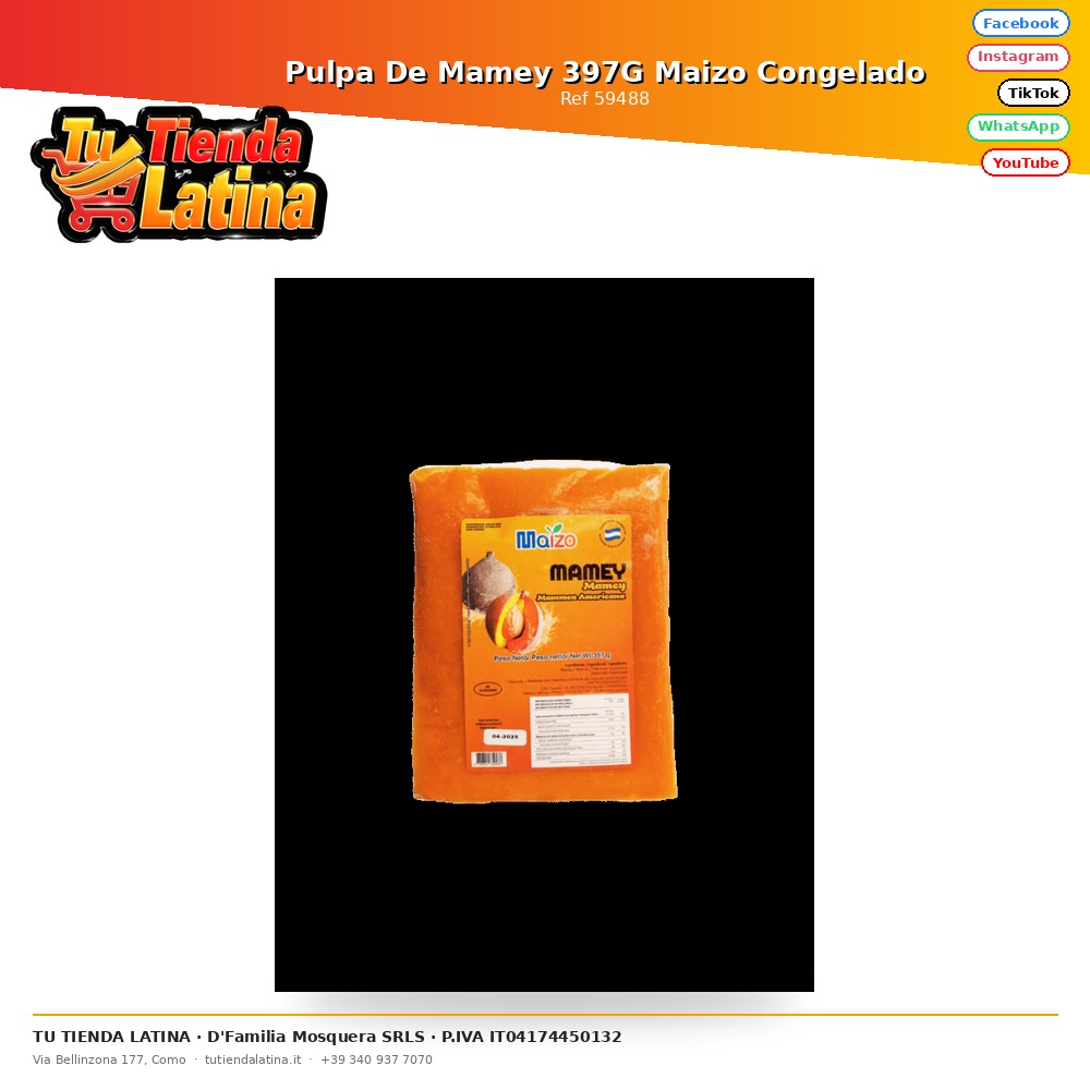 Mamey Pulp 397G Frozen Corn
