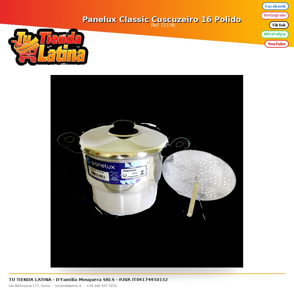 Panelux Classic Cuscuzeiro 16 Polido
