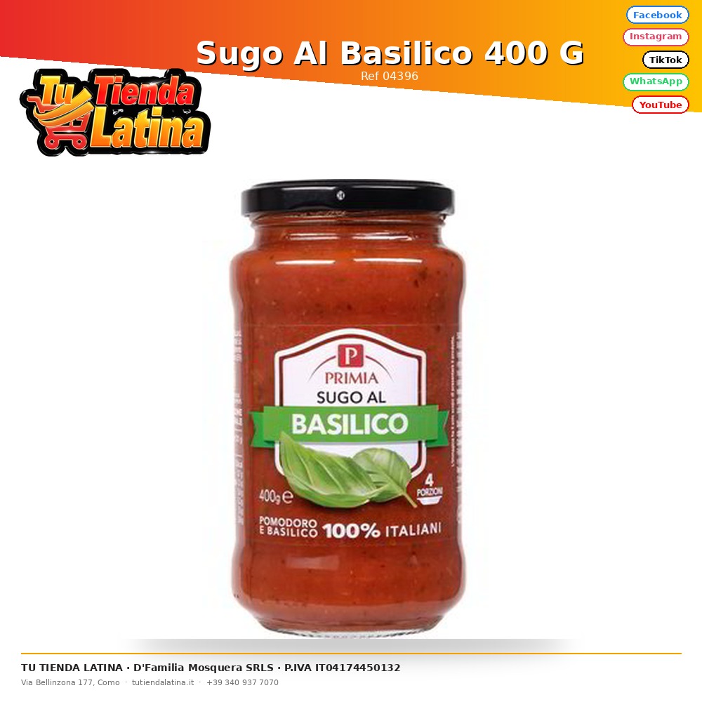 Sugo Al Basilico 400 G